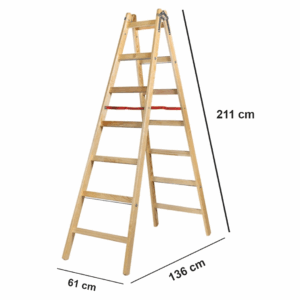 Drabina malarska 7 stopni drewniana KASTOM